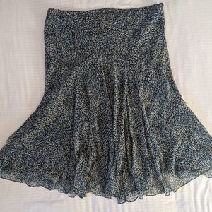 Blue Green Fauna Midi skirt Size:4p